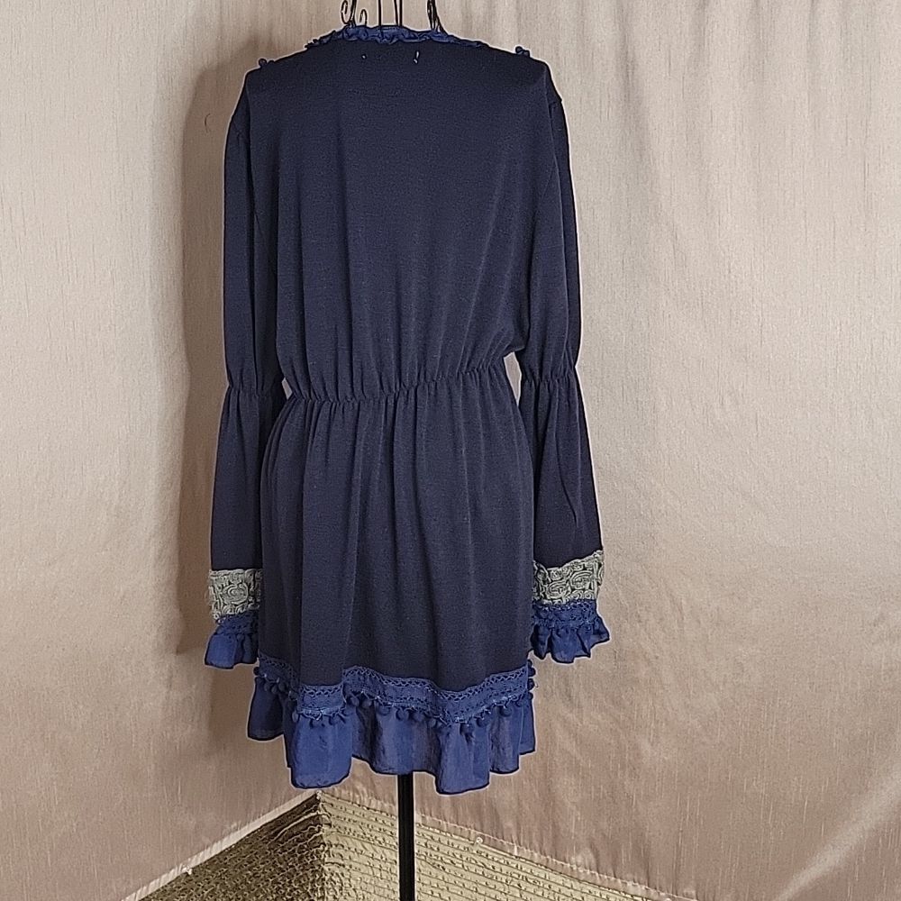 SIMPLY COUTURE Embroidered/Crochet/Beaded Bohemian Peasant Dress 3XL - Picture 7 of 9